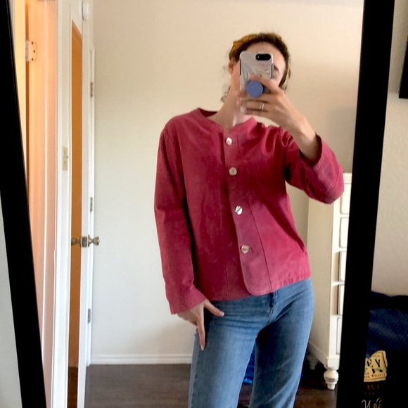 Vintage Pink Leather Jacket - Picture 2 of 6